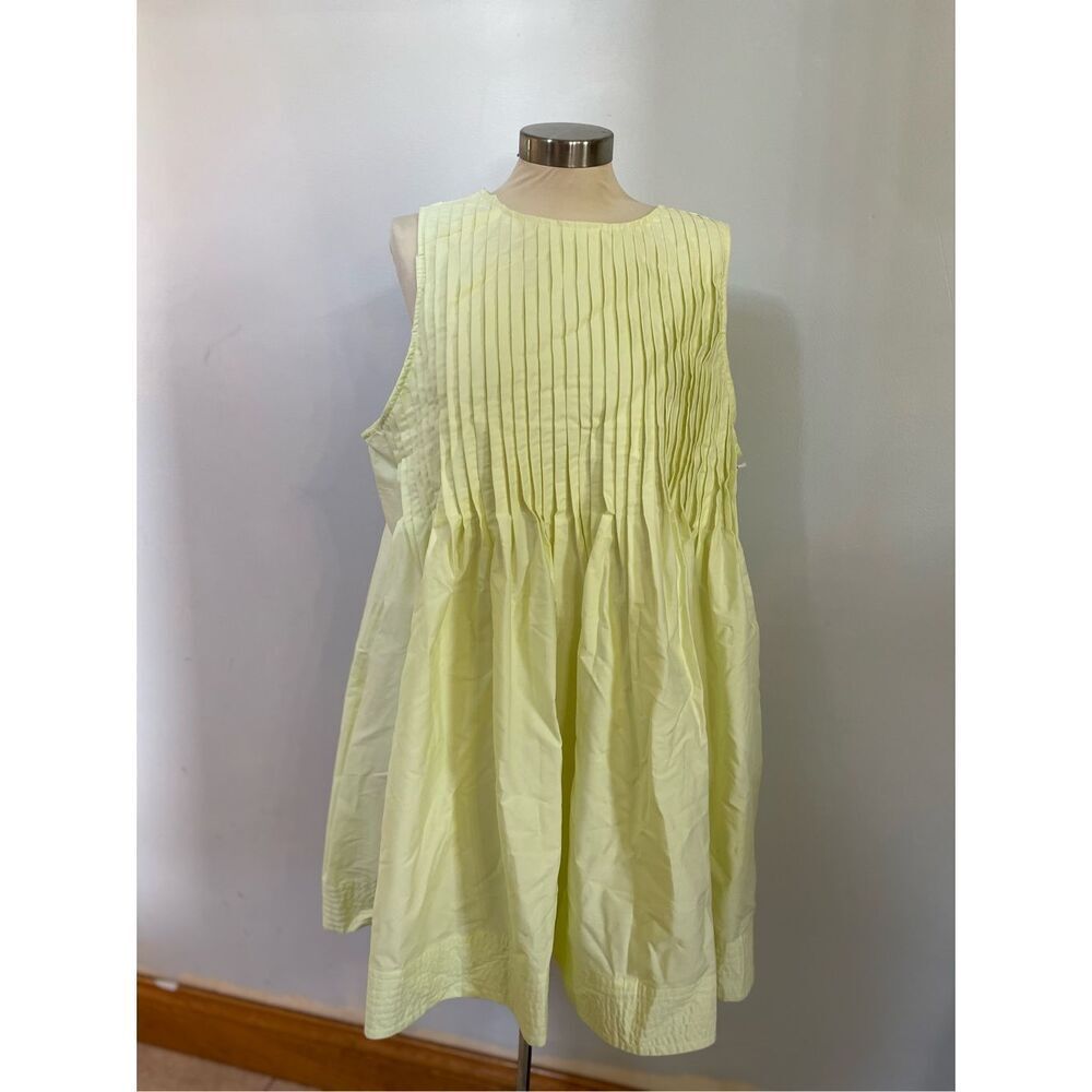 Free Assembly Pale Yellow Dress Pleated Mini XL New